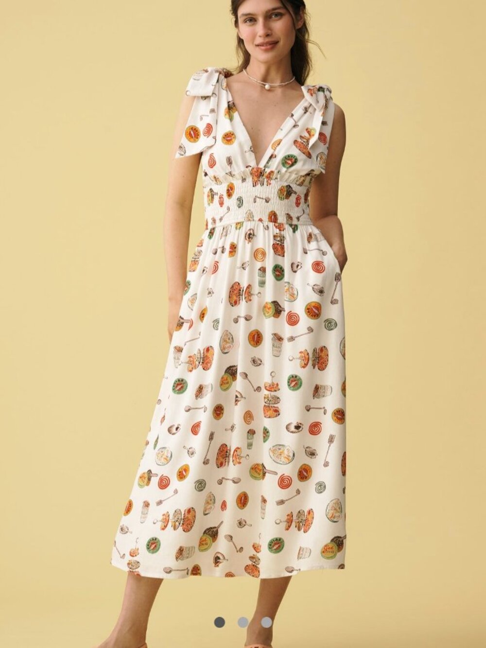 Anthropologie XL Lisa Says Gah Monroe Linen Blend Dress in Caviar Dreams NWT - Picture 3 of 8